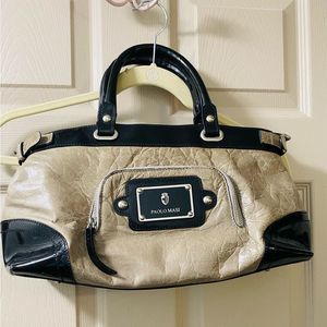 Paolo Masi Leather Hobo Handbag made in Italy. 8”long x 17” wide.